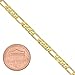 The Bling Factory 4mm 14k Yellow Gold Plated Flat Figaro Chain Necklace, 22 inches