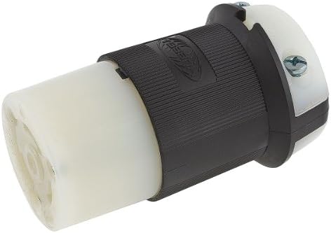 Hubbell Wiring Device-Kellems HBL2613 Connector Body; 30 A; 125 VAC; L5-30R (NEMA); Black/White; 0.360 to 0.930 in.