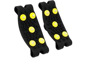 UPKOCH 2 Sets Ice Gripper Shoe Covers with Steel Spikes Practical Anti-skid Traction Cleats for Winter