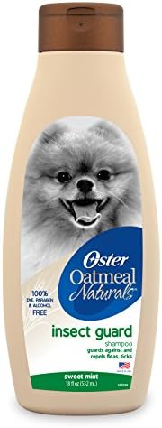 Oster Oatmeal Naturals Insect Guard Shampoo repeals fleas, ticks and mosquitos - dye and alcohol free- 18 fl oz