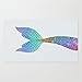Doormat Floor Mat Rug Inside Rubber Doormat 23.6''(L) x 15.7''(W) Rainbow Mermaid Tail Rug