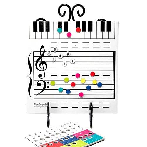 Music Whiteboard, Magnetic Whiteboard for Music Teachers with 70 Magnets Double Sided Whiteboards for Kids, Students, Musicians and Home (A)