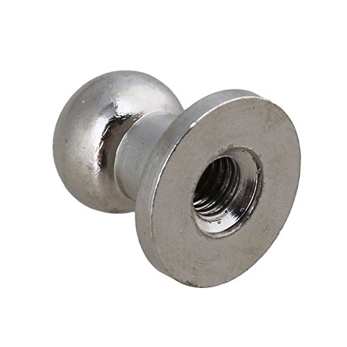 10 Sets 9mmx7mmx10mm Chicago Screws Silver Round Button Stud Screws Nail Rivet for DIY Leather Craft - Thumbnail 3