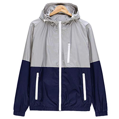 Lloopyting Sportswear Waterproof Hooded Rain Jacket for Men, Lightweight Packable Raincoat for Outdoor, Travel Coat Gray - Thumbnail 4