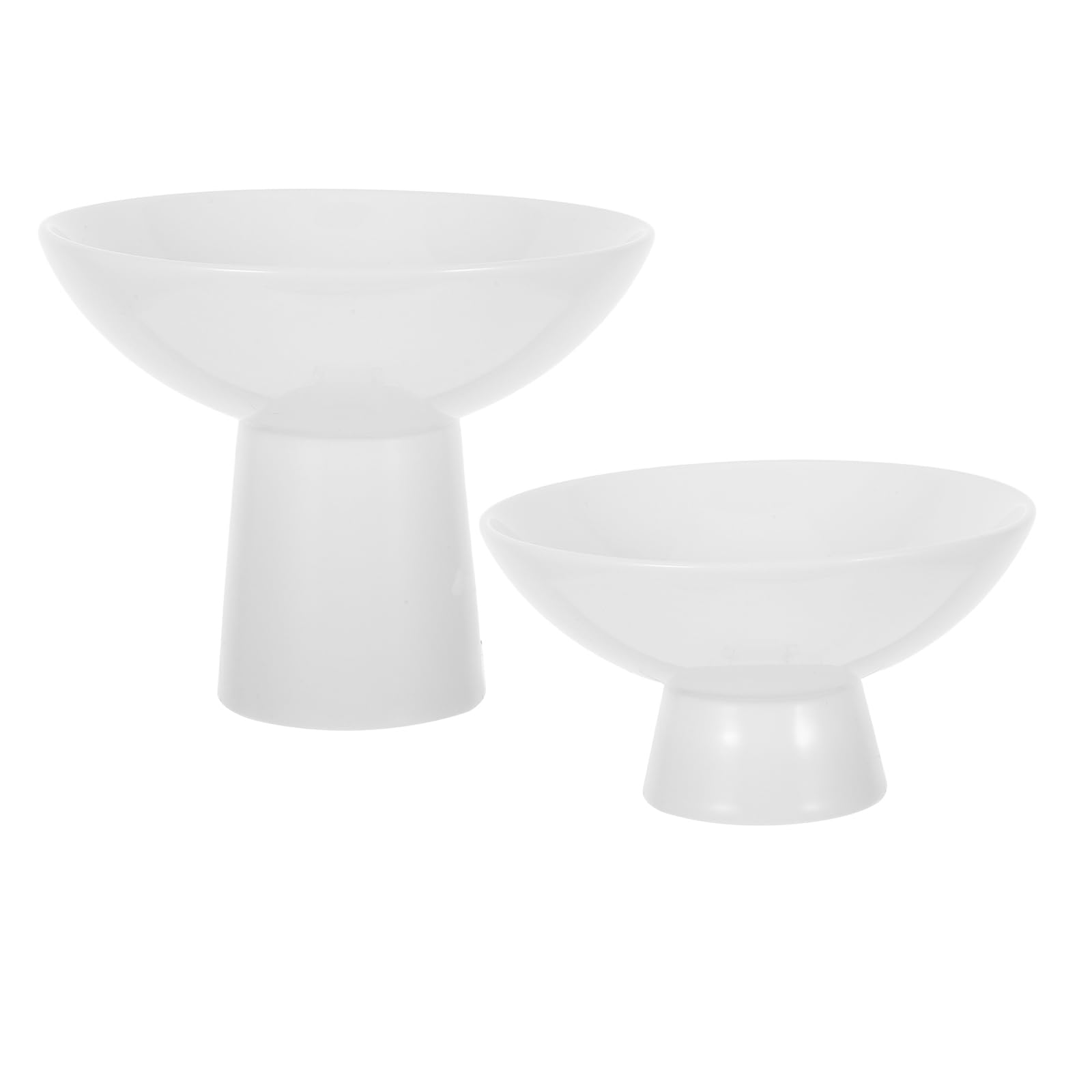Photo 1 of MAGICLULU 2Pcs Small White Pedestal Bowls Ceramic Footed Fruit Bowl for Displaying Kitchen Counter 4.9 x 4.13Inch 2 Sizes