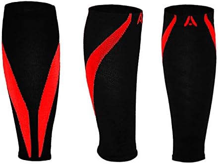 Calf Compression Sleeves | One Pair | Attain Fitness Graduated Compression Sleeves for Shin Splints & Performance. Spiral Compression for Improved Recovery and Blood Flow