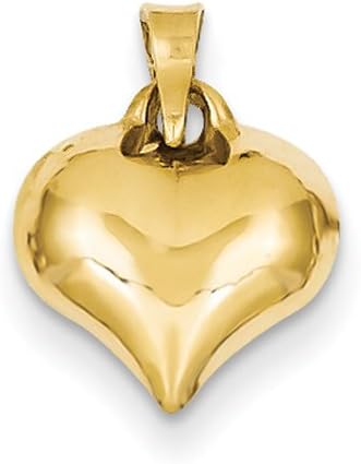 14k Yellow Gold Puffed Heart Charm