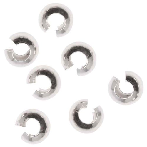 Beadaholique 10-Piece Sterling Crimp Bead Covers, 4mm, Silver
