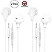 EldHus Version 2 Sept 2015 Earbuds Microphone with Volume Control, OfsPower Stereo Headphones with Mic, Android Earphones Noise Cancelling Headphone for 3.5 mm Port, White