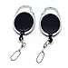 SAMS FISHING 2PCS X Fly Fishing Zinger Retractor Tool Carabiner clip Nylon Cord Rope Plastic & Alloy Fishing Zinger Badge Holder (A317)