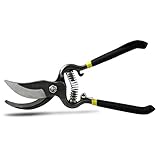 Pruning Shears Scissors Garden with Nylon Glove bundle, Flower Scissors 8 Inches Anvil Secateurs Professional Hand Pruner Ratchet Design Garden Scissors by Merdia