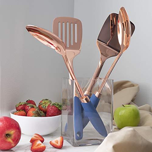 Cook With Color 4 Piece Rose Gold Stainless Steel Cooking Utensil Set