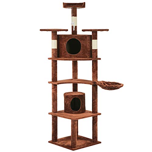 73″ Cat Tree Scratcher Play House Condo Furniture Bed Post Pet House (style2)