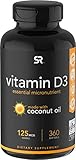 Sports Research Vitamin D3 (5000iu) with Organic Coconut Oil, 360 Mini-capsules