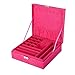 KLOUD City two-layer jewelry box organizer display storage case with lock-Hot Pink