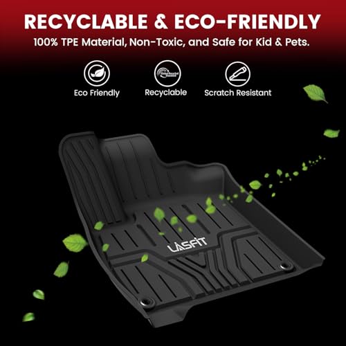 LASFIT 𝐈𝐧𝐣𝐞𝐜𝐭𝐢𝐨𝐧 𝐌𝐨𝐥𝐝𝐞𝐝 Floor Mats for Honda Civic 2022-2026 (Not Fit Hybrid) / for Acura Integra 2023-2026, 𝐍𝐨-𝐂𝐮𝐫𝐥𝐢𝐧𝐠 TPE All Weather Car Liners, 10+ Years Lifespan