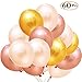 Party Balloons, 12” 60Pcs Gold&Pink&Champagne Gold Party Balloon Decoration Supplies - Great Glitter Rose Gold Assorted Color globos for Birthday/Engagement/Bridal/Wedding/Graduation/Proms/Baby Shower