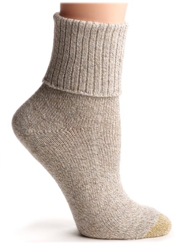 Gold Toe Women's Bermuda Turn Cuff Sock, Oatmeal size 9-11