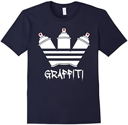 Mens Graffiti Spray Cans Red Nozzle T Shirt 2XL Navy