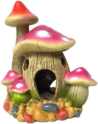Omkuwl Mushroom House Resin Ornament Decoration Fish Tank Aquarium Ornament