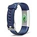 Fitness Tracker, Kinbom Heart Rate Monitor Smart Watch With Sleep Monitor, Step Counter, GPS, Message Notification, Bluetooth 4.0, IP67 Waterproof Activity Tracker for Android＆iOS Smart Phone (Blue)