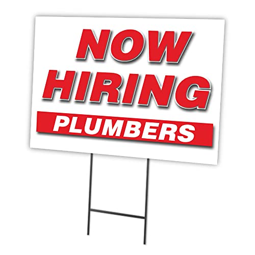 Now Hiring Plumbers 18"x24" Yard Sign & Stake | Advertise Your Business | Stake…