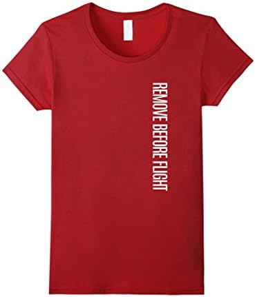 Womens Remove Before Flight Aviation T-Shirt Small Cranberry