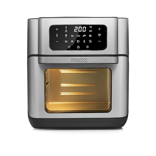 Princess Friteuse À Air Four 10 L Avec Panier Rotatif, Airfryer À Chaleur Tournante, 10 Programmes, Écran Tactile Digital, Acier Inoxydable, Jusqu’À 66,7% D’Économie D’Énergie, 1500 W, 182065