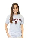 Harvard University Women's Collegiate Crest T-shirt, Small, Gray