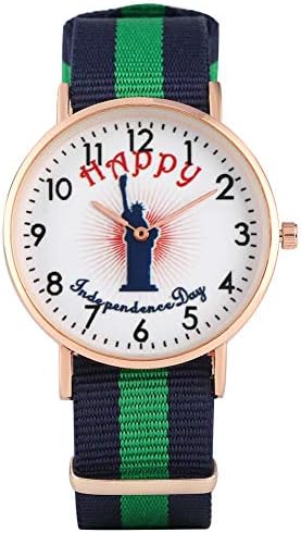 Women Quartz Watch Digital Watches Camouflage American Independence Day Theme Statue Liberty Pattern
