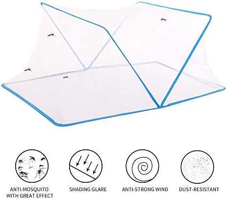 Baby Outdoor Portable Mosquito Net - Camping Anti Mosquito Anti Strong Wind Shading Glare Dust Resistant Mesh Fabric Mosquito Netting Folding Portable For Crib Toddler Bed Baby Mosquito Net