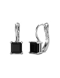 Cate & Chloe Samantha Sable blanco de 18 K oro arete de gota con negro vidrio de Swarovski de las mujeres chapado en oro negro arete de diamante, arete Colgantes para Mujeres, aniversario de boda   MSRP  119