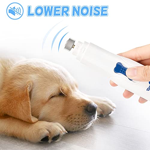Dreamon Dog Electric Nail File Grinders, Pet Nail Trimmer Low Noise, Long Working Time, for Small Medium Large Breed Dog and Cat