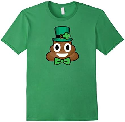 Men's Leprechaun Costume Poop Emoji Funny St Patricks Day T-Shirt XL Grass
