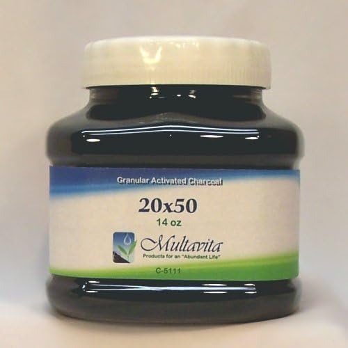 20x50 mesh Coconut Shell Granular Activated Charcoal Carbon 14 oz Plastic Jar