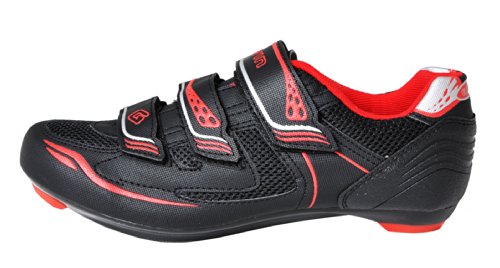Gavin Men's VELO Road Bike Cycling Shoe, Black/Red, 41 EU