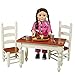 THE QUEEN'S TREASURES 18 Inch Doll Furniture, Farmhouse Collection Fully Assembled Wooden Kitchen Table and Two Chairs, Compatible with American Girl Kitchen Furniture