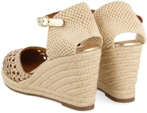 SERIGNAN Damen Sandalen mit Keilabsatz, Platin, 39 EU, Platinfarben, 39 EU