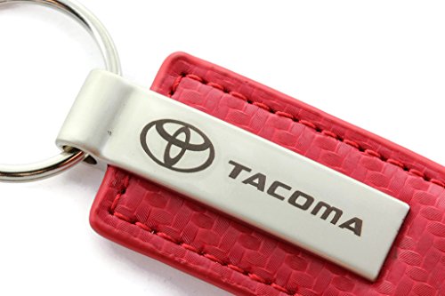 Toyota Tacoma Red Carbon Fiber Leather Logo Key Chain