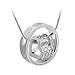 TOPSTARONLINE Swarovski Elements Crystal Diamond Accent Heart Shape Round Circle Pendant Necklace