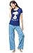 PajamaGram Cute Pajamas for Women - Fun Pajamas for Women, Snoopy, Blue, M, 8-10