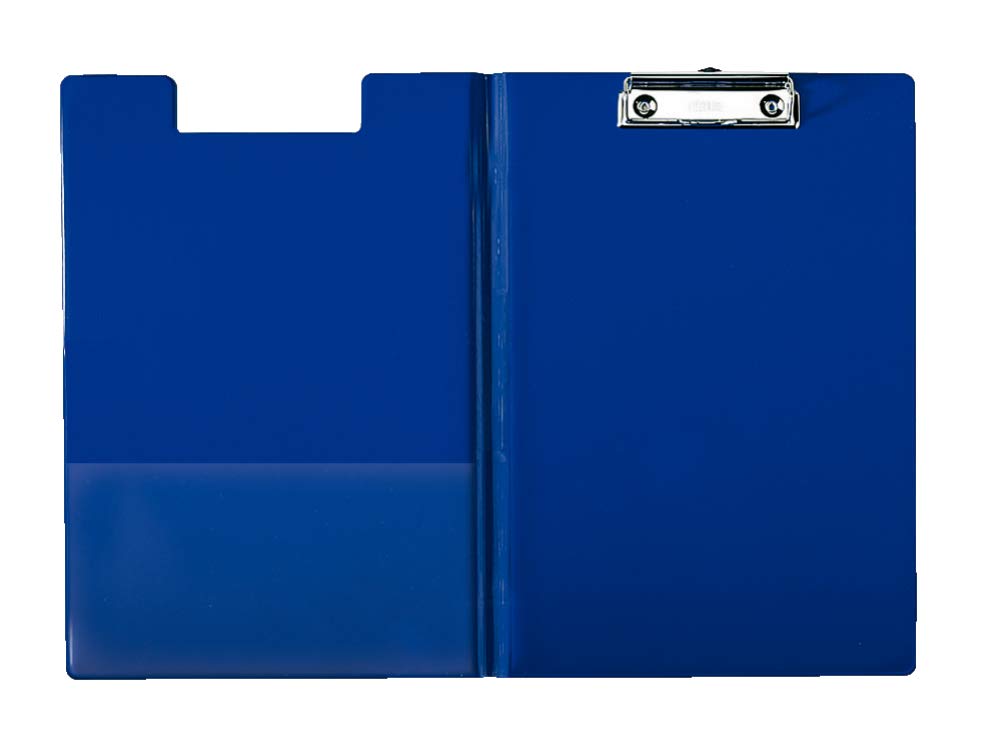 Esselte A4 Clipfolder with Cover, Rigid Plastic, Blue
