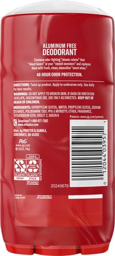 OLD SPICE ALUMINUM FREE DEODORANT FOR MEN, HIGH ENDURANCE, 24/7 SWEAT DEFENSE & ODOR PROTECTION, 24/7 FRESHNESS & LASTING SCENT, FRESH SCENT, 3.0 OZ (PACK OF 2)
