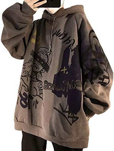 Women's Y2K Goth Fleece Hoodie - Thick Thermal Harajuku Streetwear, Oversized Graphic Sweatshirt