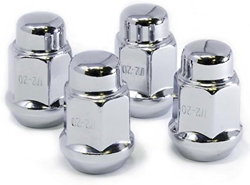 WheelGuard 1954, Bulge Acorn 2-Piece Lug Nut, 1/2-20, 3/4 Hex, Chrome Plating (4 Lug Nuts)