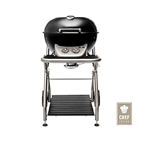  Ascona 570 G Chef Kugelgrill Outdoorchef schwarz XXL Garten 2-flammig ✔ Rollen ✔ Deckel ✔ rund ✔ rollbar ✔ stehend grillen ✔ Grillen mit Gas ✔ mit Rädern 