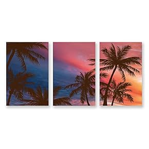 3 Panel The Palm Trees Pictures Home Wall...