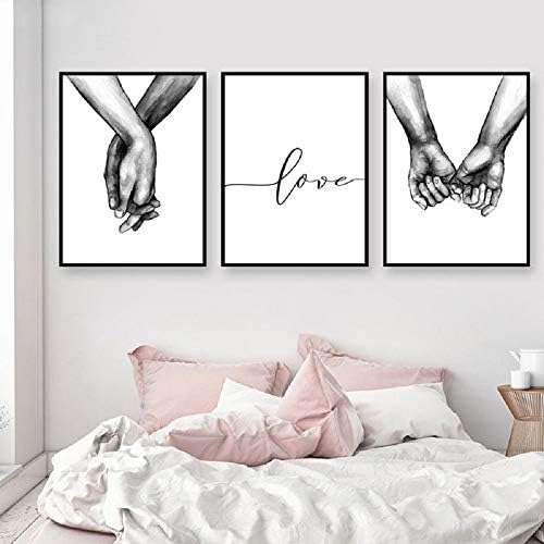 Unframed 3Set Lover Hand in Hand Wall Art Minimalist Painting Black and White Line Art Canvas Print Poster,Minimal Wall Art Sketch Art Line Painting for Bedroom Living Room (16″×20″) Unframed 3Set Lover Hand in Hand Wall Art Minimalist Painting Black and White Line Art Canvas Print Poster,Minimal Wall Art Sketch Art Line Painting for Bedroom Living Room (16″×20″)