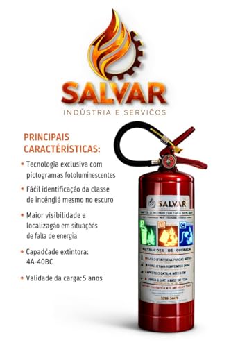 Extintor de Incêndio ABC 6 Kg, Validade 5 Ano + Placa | Extintor ABC 6 Kg 4A-40BC - 5 anos