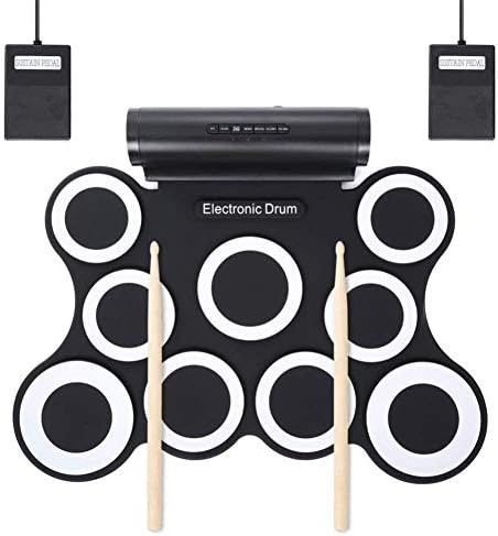 Lsyoa 電子ドラム 団体 ロールアップ ドラム キット ヘッドフォンジャック付きの内蔵スピーカー 大人の